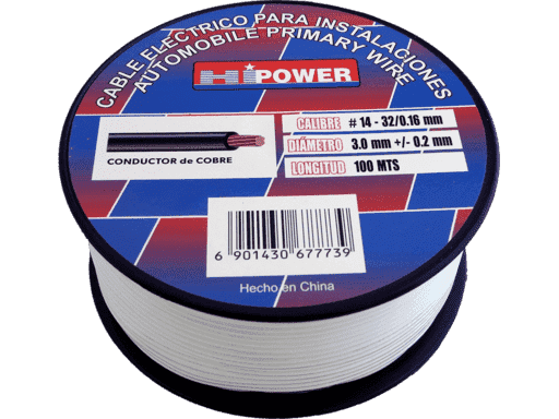 Cable Automotriz Hi Power Conductor De Cobre Rojo