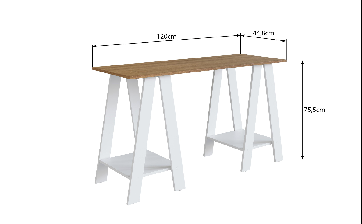 Escritorio Cavalete Nova Mobile 120x45x75.5 cm
