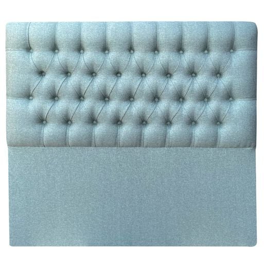 Respaldo capitoné lino verde jeans 1.5 plazas