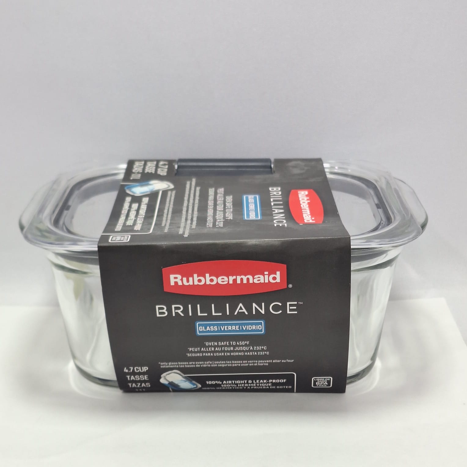 Contenedor De Alimentos De Vidrio Rubbermaid Brilliance Cup/Tasse 1.1L