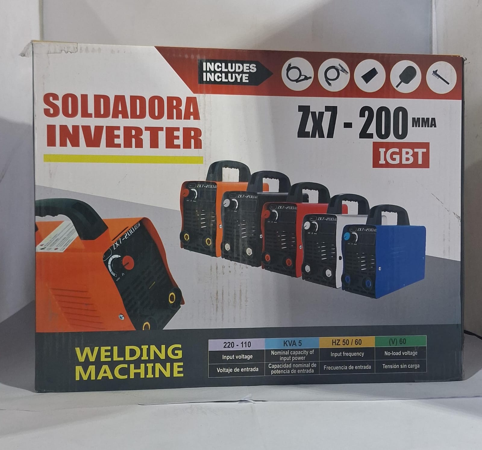 Maquina De Soldar Inverter Zx7-200 Mma Blanco