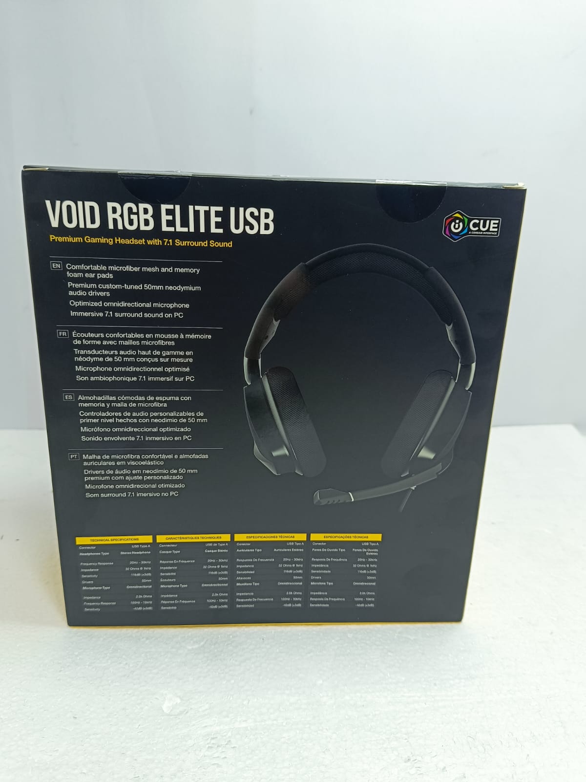 Audífonos Gamer Pc Corsair Void Rgb Elite Usb Negro