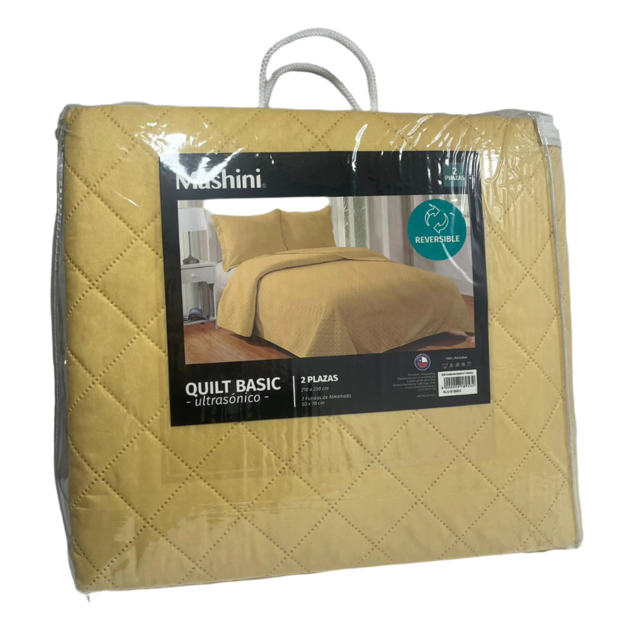 Quilt Basic Ultrasonico Mashini Mostaza 2 Pl