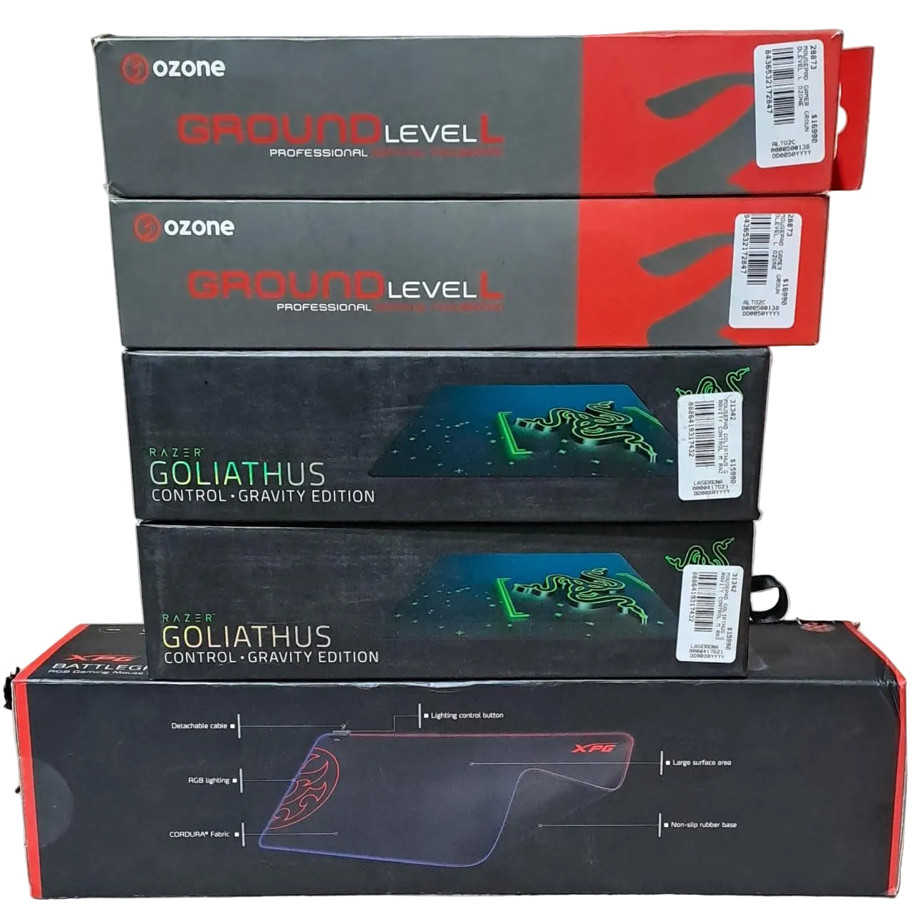 Pack de 5 mouse pad (1 xpg Xl , 2 razer m control y 2 ozone L)