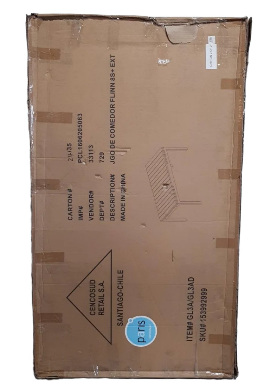 Mesa de terraza attimo flinn gris (no incluye sillas) 163X94X18CM