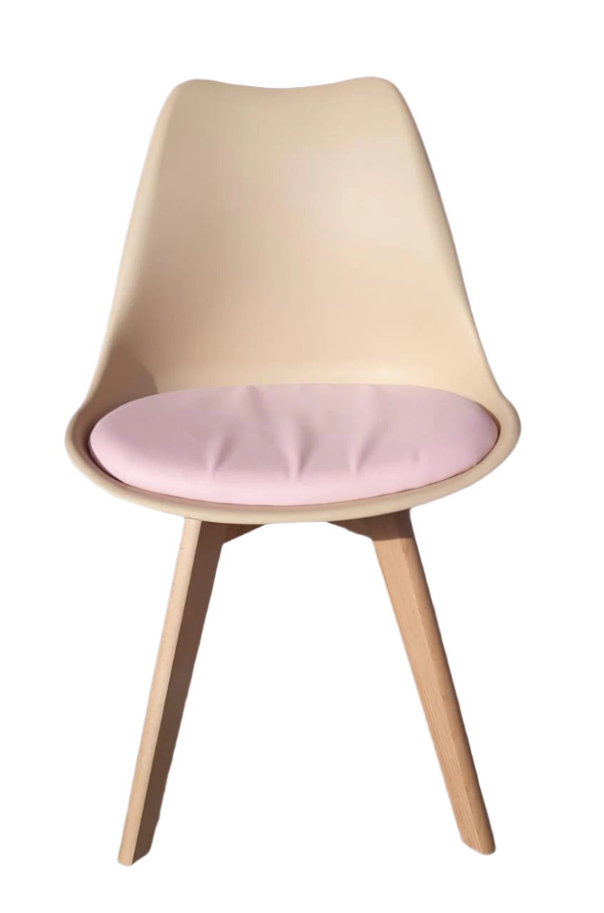 Silla Klik Tulip Acolchada Café / Rosa