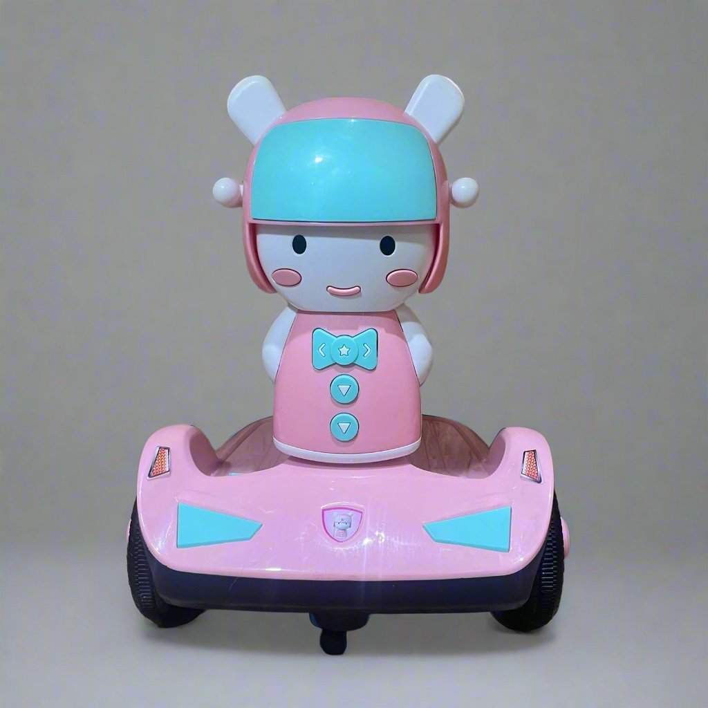 coche eléctrico de balance para niños con diseño Rosa / celeste.