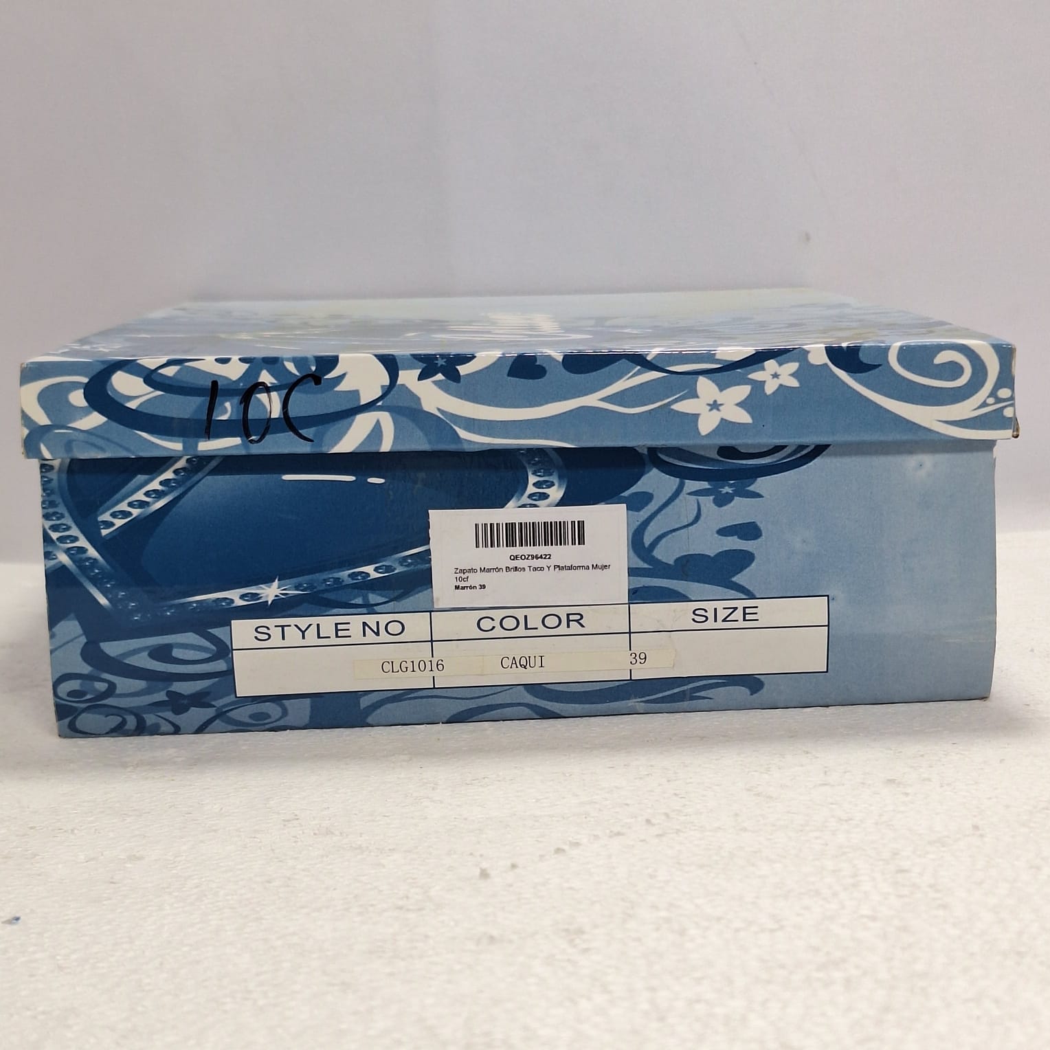 Zapato Brillos Taco Y Plataforma Generico 10c Caqui 39