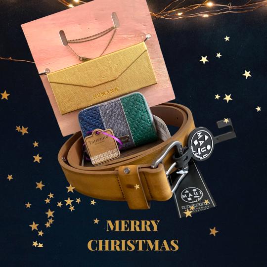 SET REGALO AMIGO SECRETO 2 CINTURON MAUI/BILLETERA TATIENNE/ESTUCHE HUMANA GOLD 3