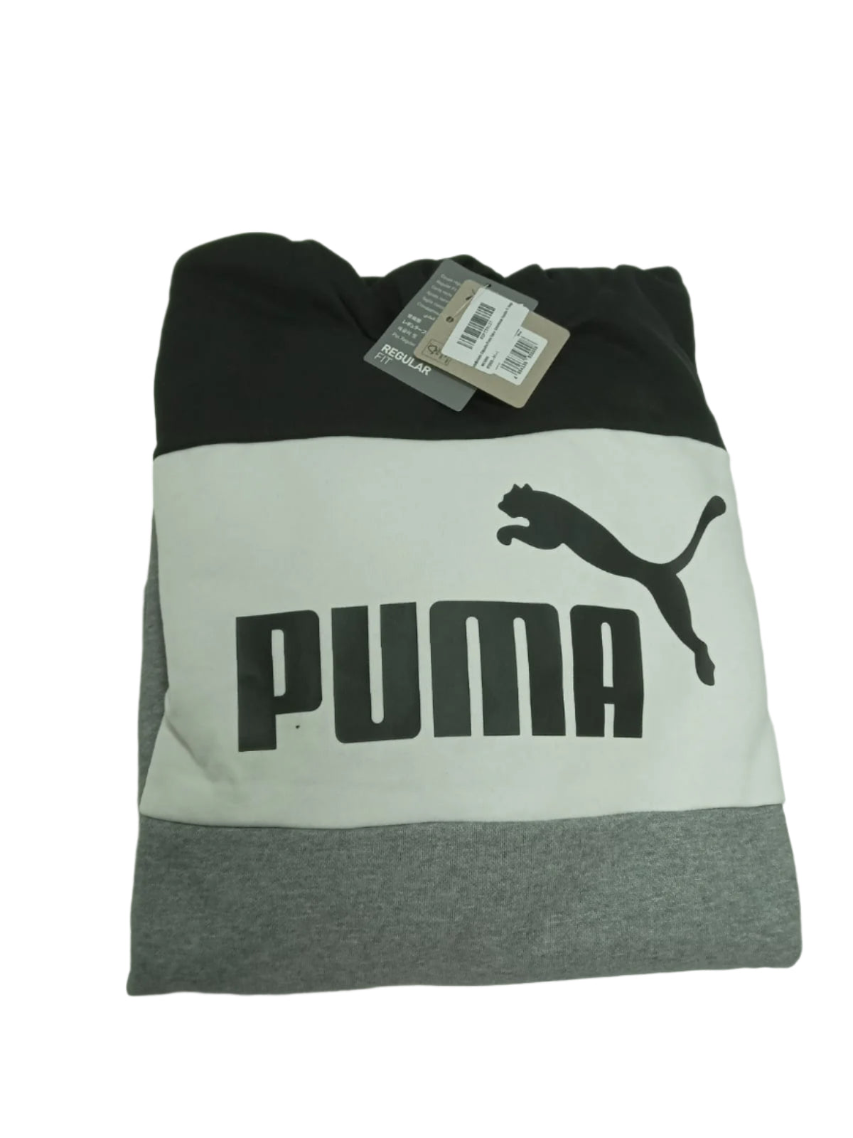 Poleron Con Capucha Puma Colorblook Hoodie Fl /670829 Plomo /Blanco L Masculino
