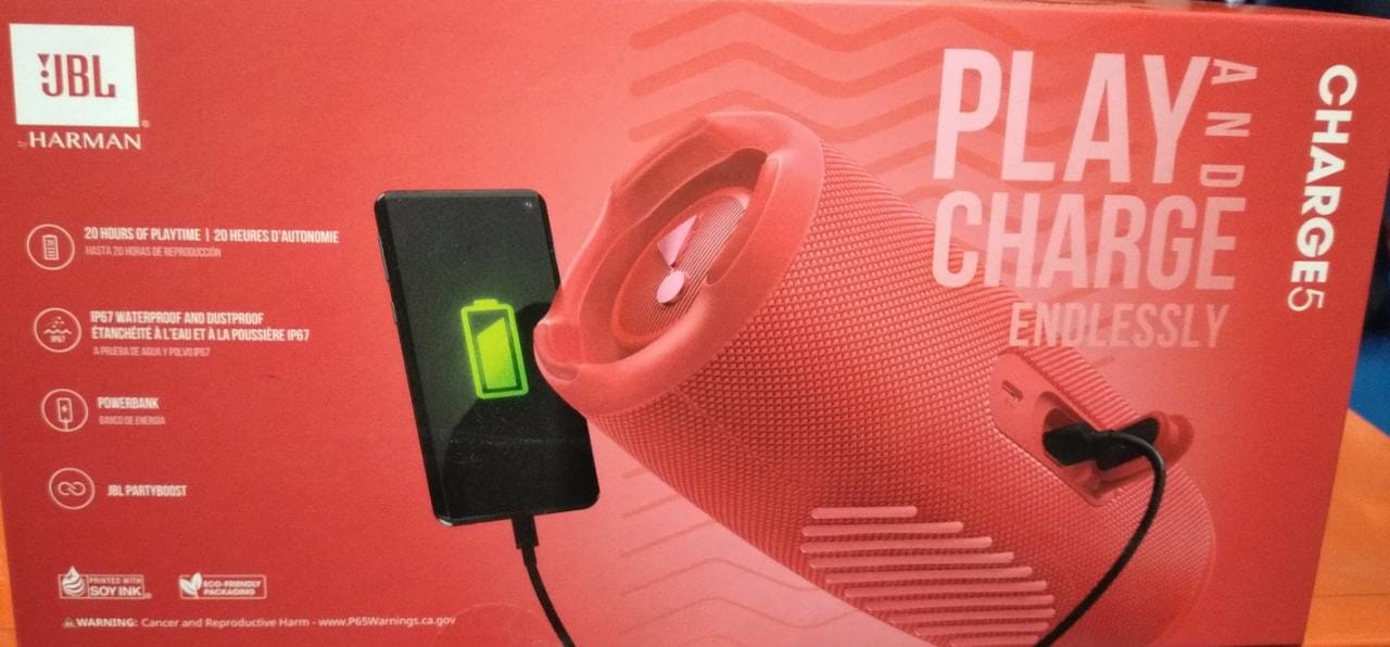 Parlante Jbl Charge 5 Bluetooth Rojo V5.1