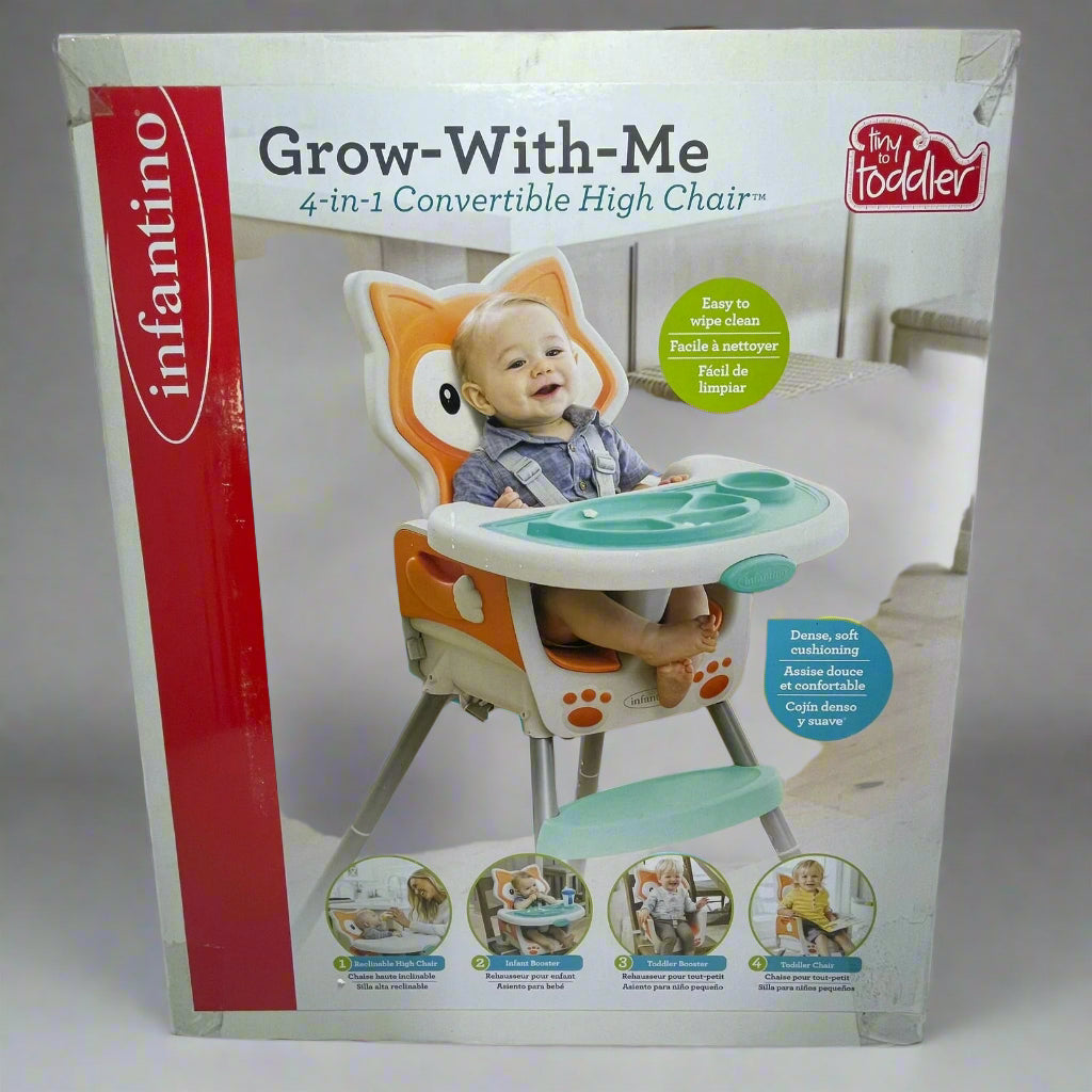 Silla De Comer Infantino Grow With Me 4 En 1 Naranjo