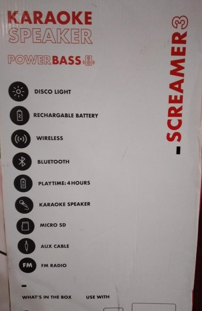 Parlante Blik Screamer3 3 Karaoke Speaker Powerbass