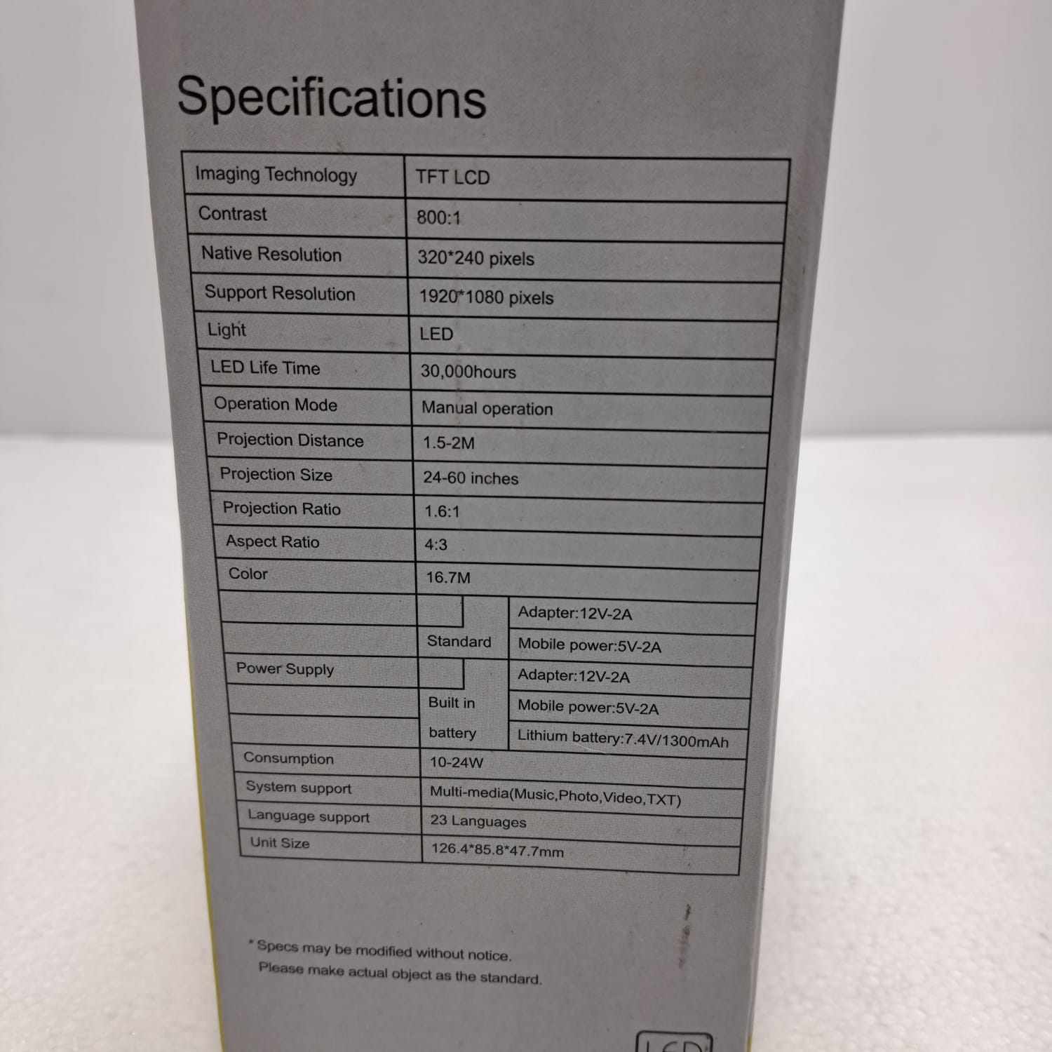 MINI PROYECTOR RETROPROYECTOR NATIVE FULL HD DATASHOW BLANCO