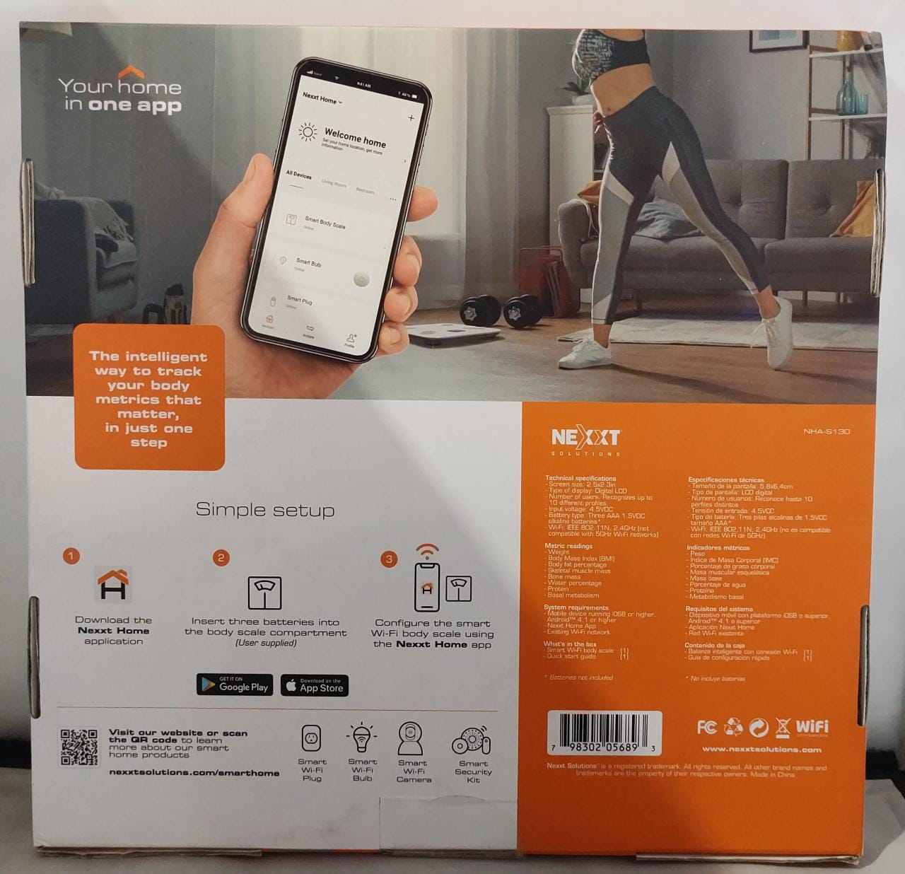 Pesa digital nexxt solutions smart wi-fi body scale/nha-s130