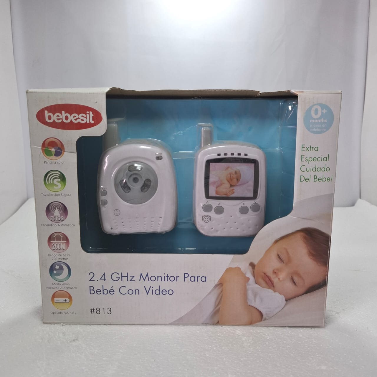 Monitor Para Bebe Bebesit Con Video 2.4 Ghz 813 Blanco