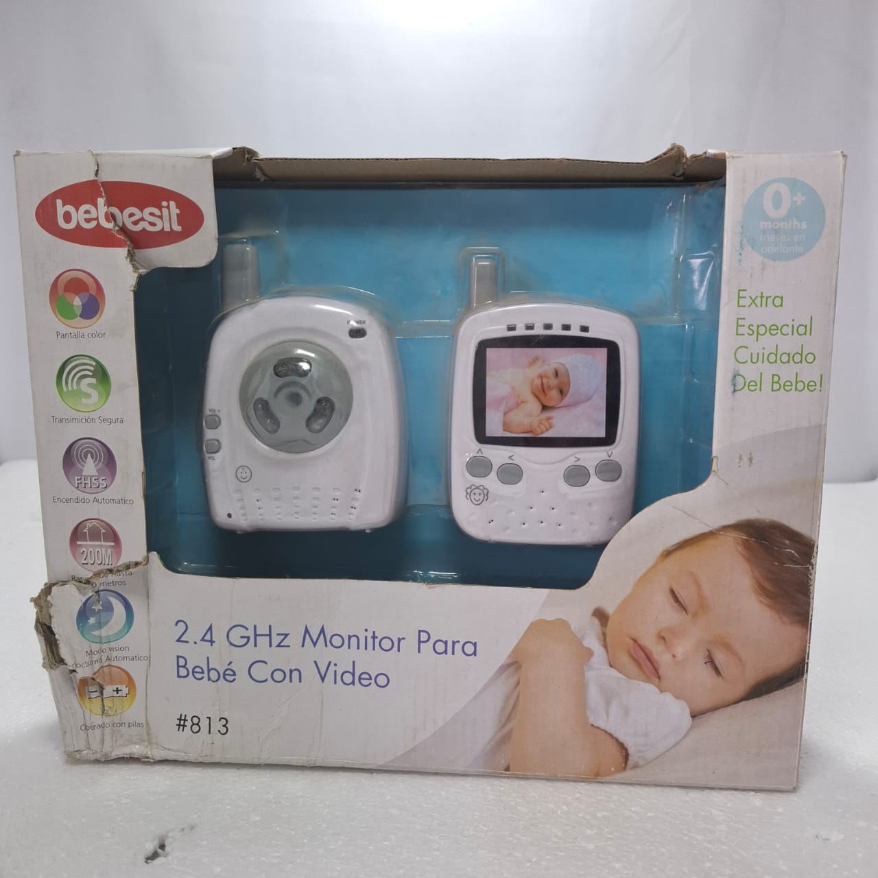 Monitor Para Bebe Bebesit Con Video 2.4 Ghz 813 Blanco