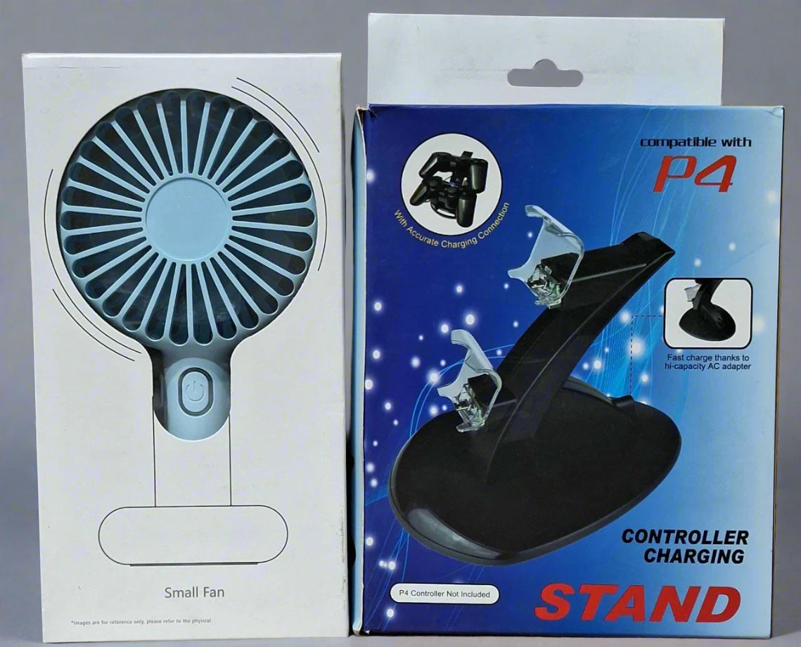 PACK 5 SOPORTE DE CARGA PARA CONTROL + 4 VENTILADOR SMALL FAN SA001 STAND PS 4 NEGRO 9 UNIDAD