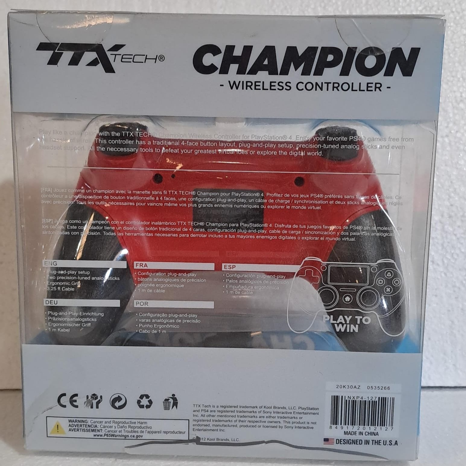 CONTROL WIRELESS CHAMPION PLAYSTATION 4 RED