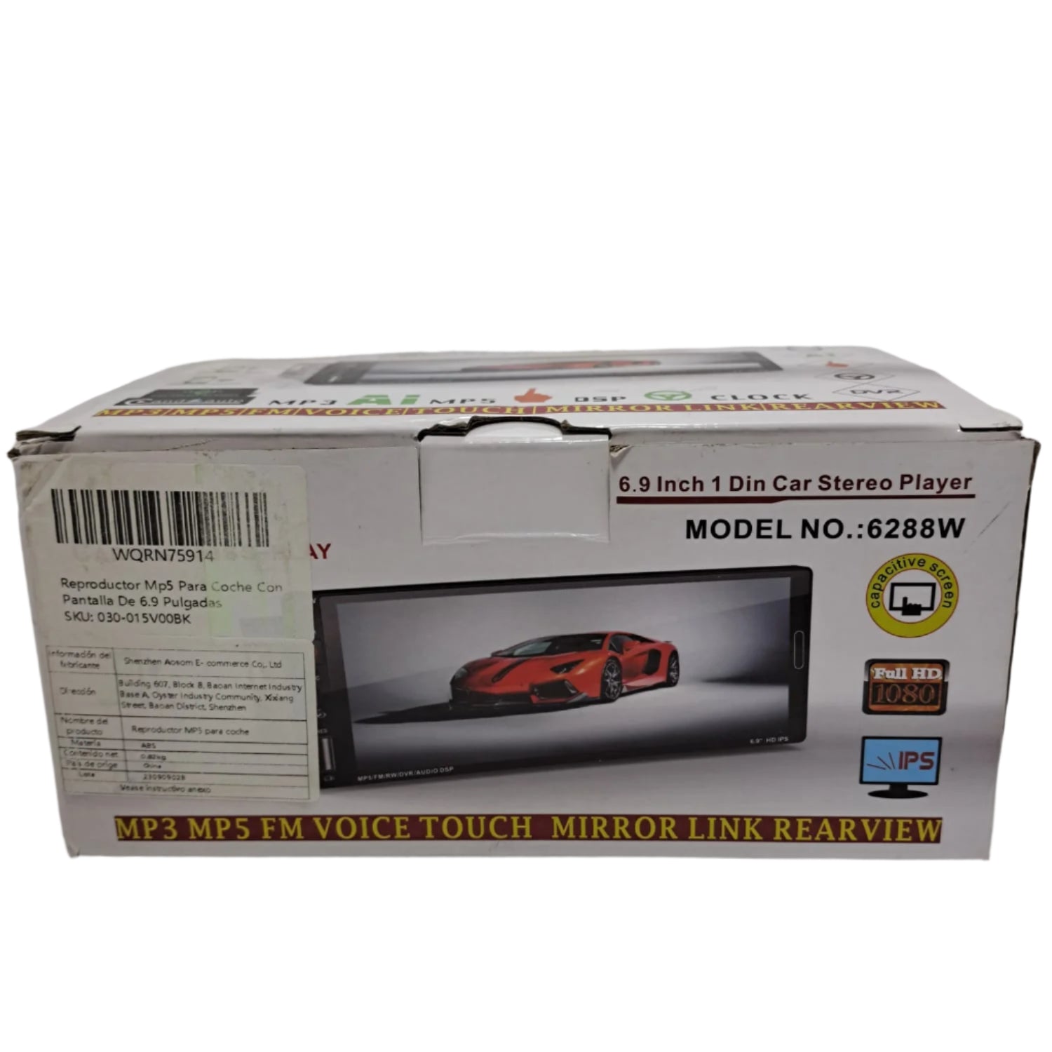 Reproductor Mp5 Con Pantalla Generico 6288w Negro 6.9 Pulg