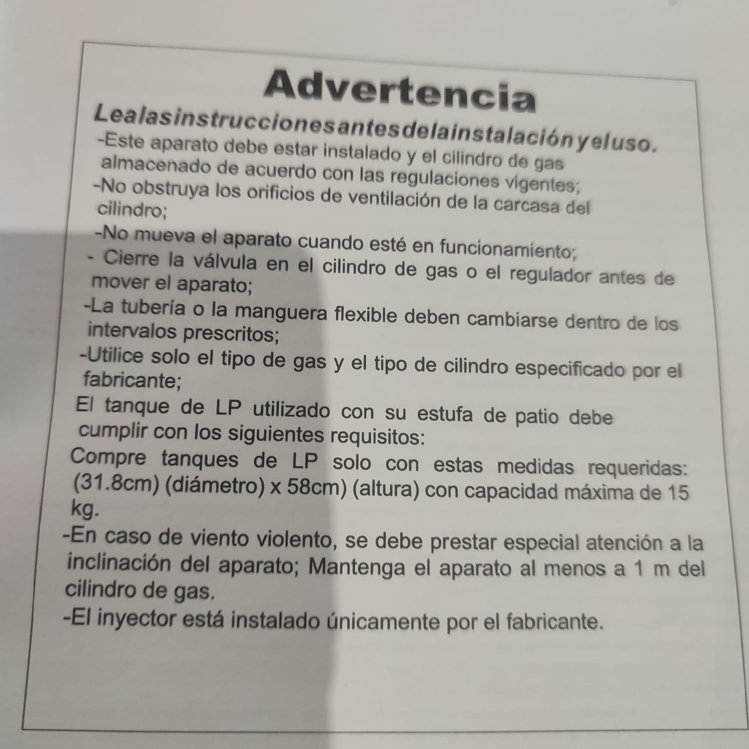 Calentador de Patio a Gas Genérico FSD-E 15 kg