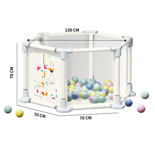 Corral Bebe Generico Hexagon Play Fence Blanco