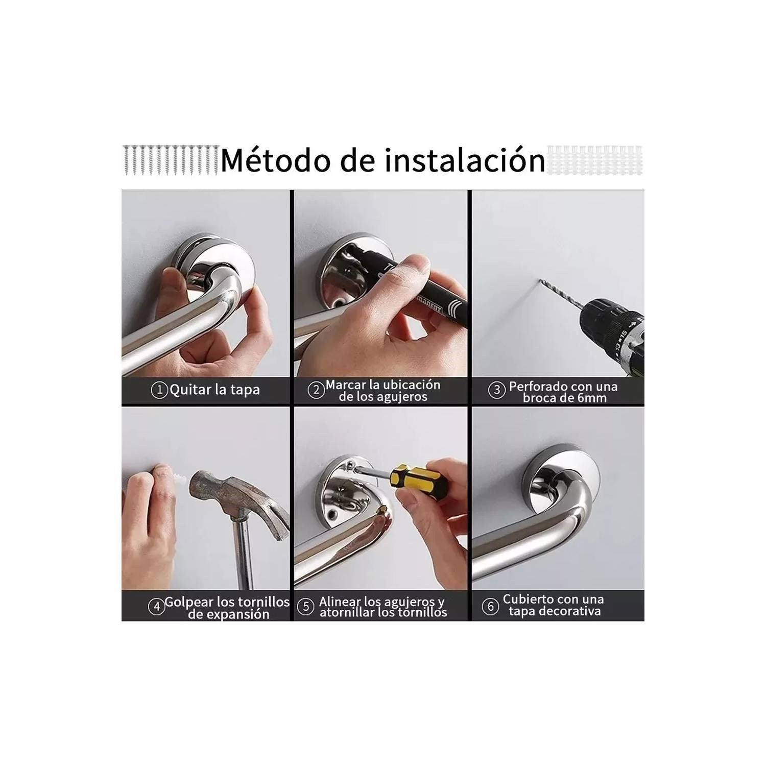 Set Barra De Seguridad Genérico Para Ducha Baño O Escalera Metálico 40Cm 2