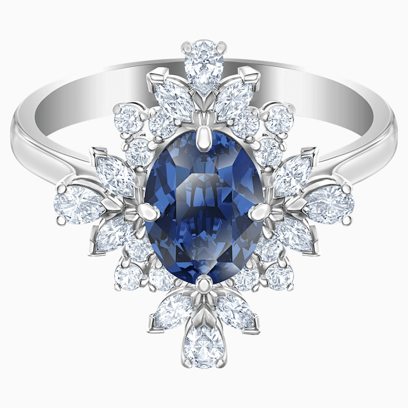 Anillo ring sapp swarovski 5513211 azul - plateado femenino