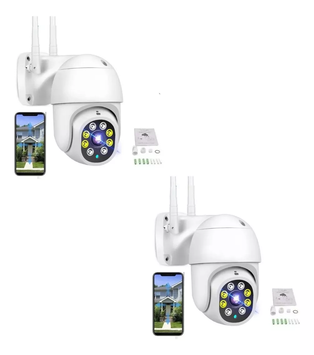 Pack 2 Camara De Seguridad Generico Exterior Wifi 5g 1080p Blanco