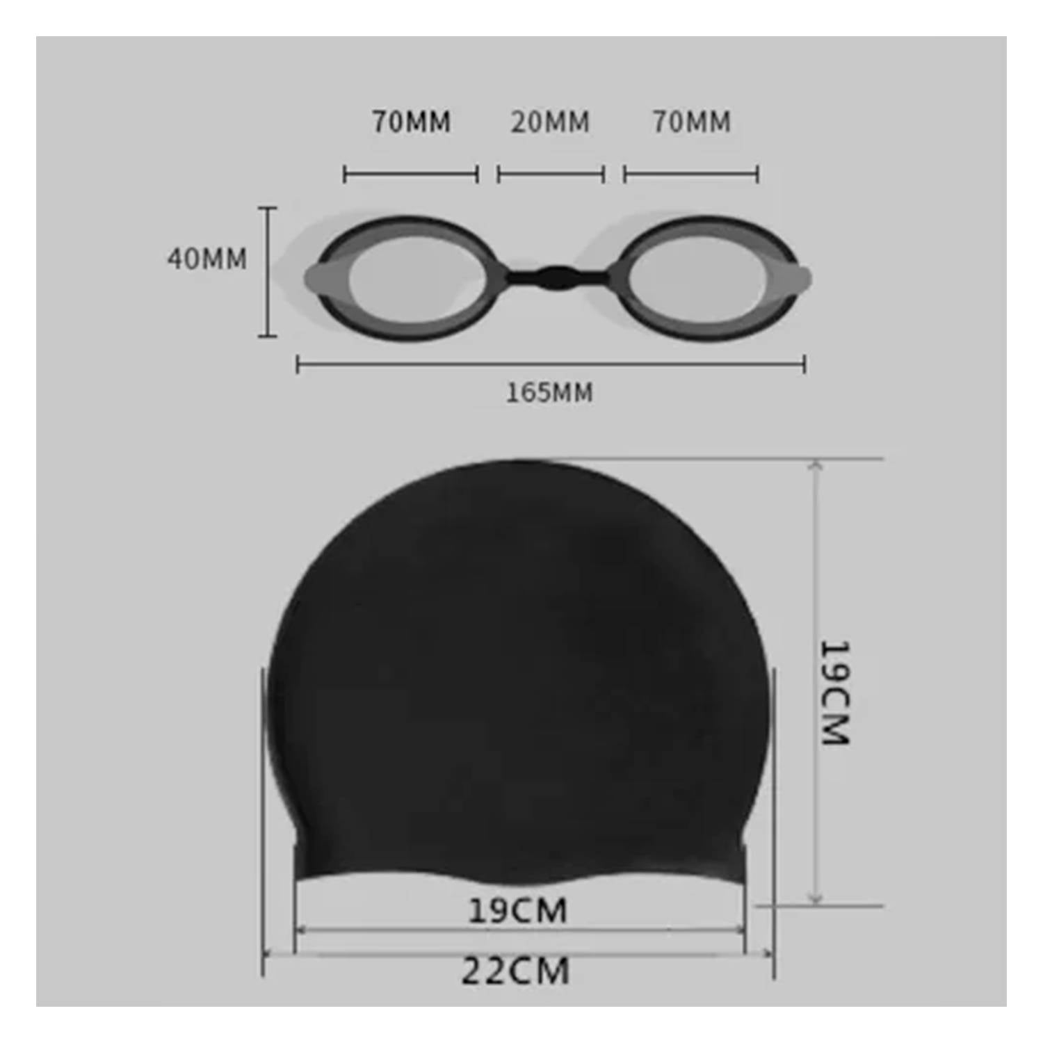 Kit De Natacion Gafas + Gorro + Tapon De Oidos Y Nariz Generico Usv Shield Anti Fog Azul Unisex