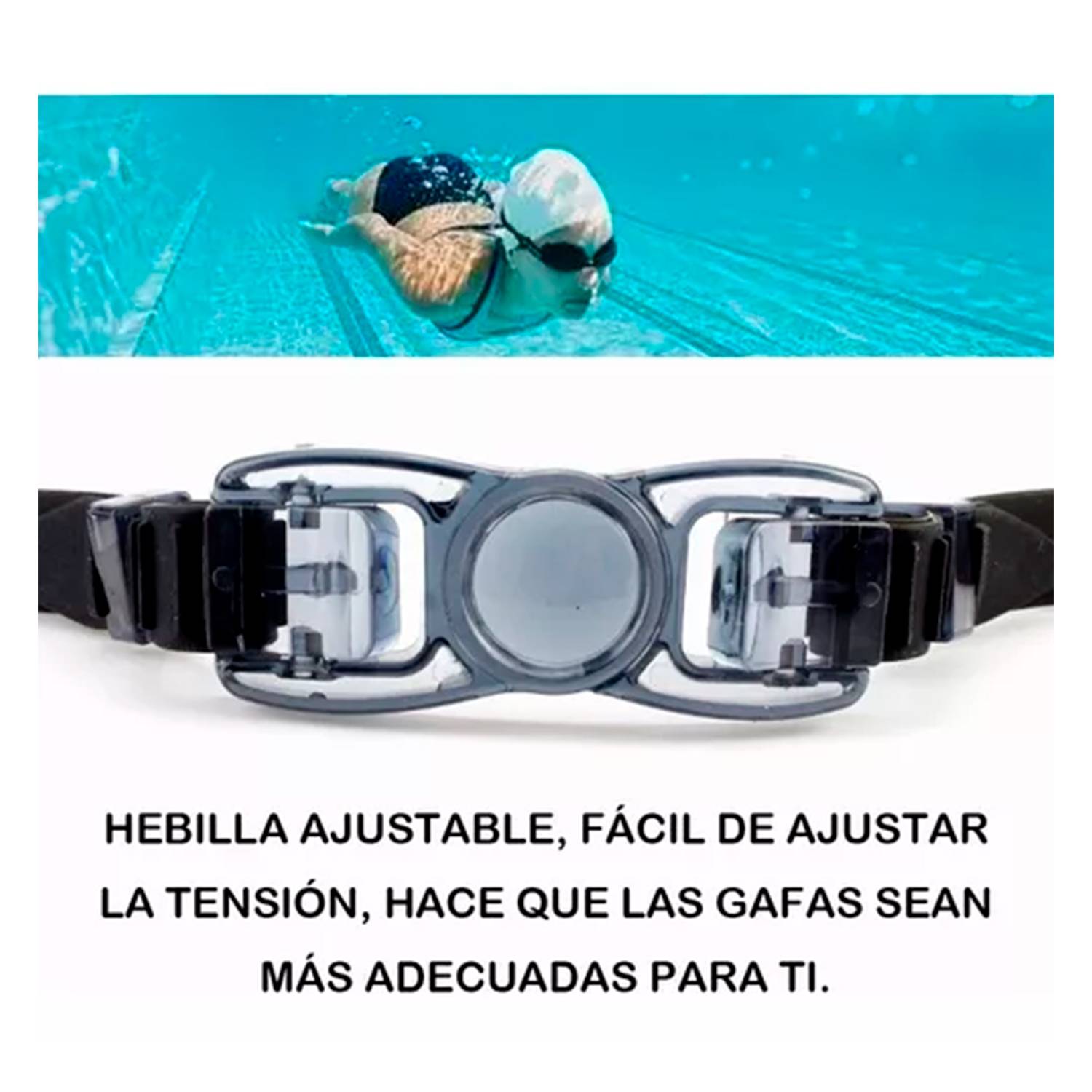 Kit De Natacion Gafas + Gorro + Tapon De Oidos Y Nariz Generico Usv Shield Anti Fog Azul Unisex