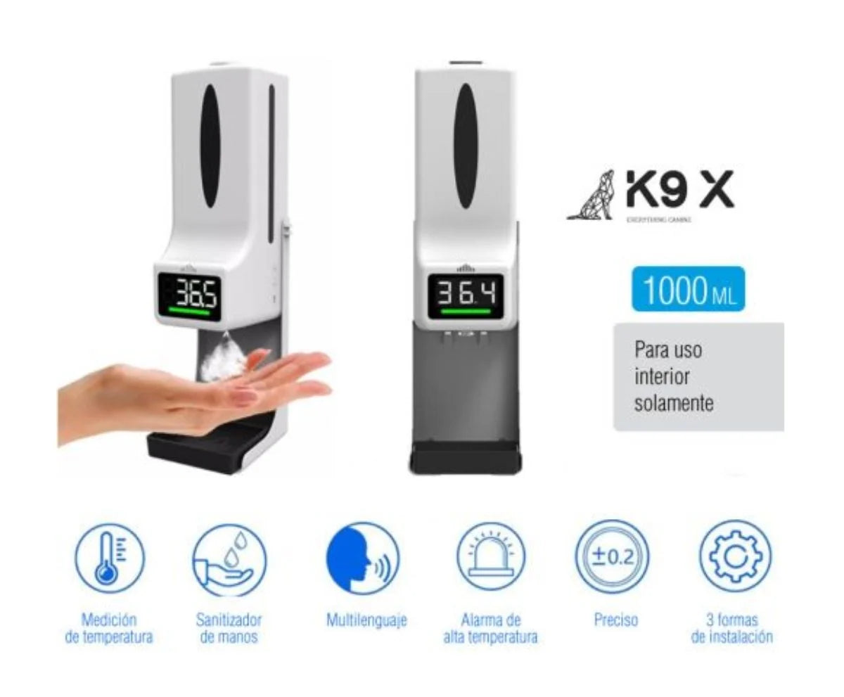 Termómetro Dispensador De Alcohol Gel Genérico Infrarrojo Blanco