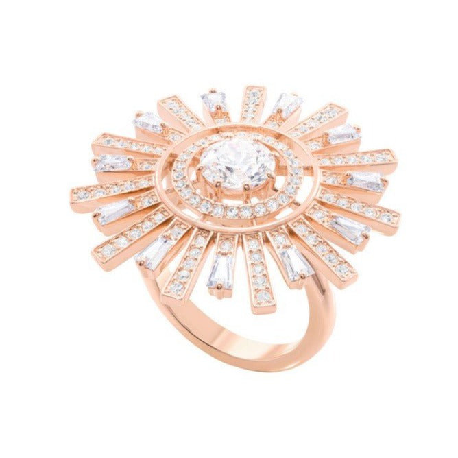 Anillo Swarovski 5470397 Sunshine, Baño Oro Rosa. Original