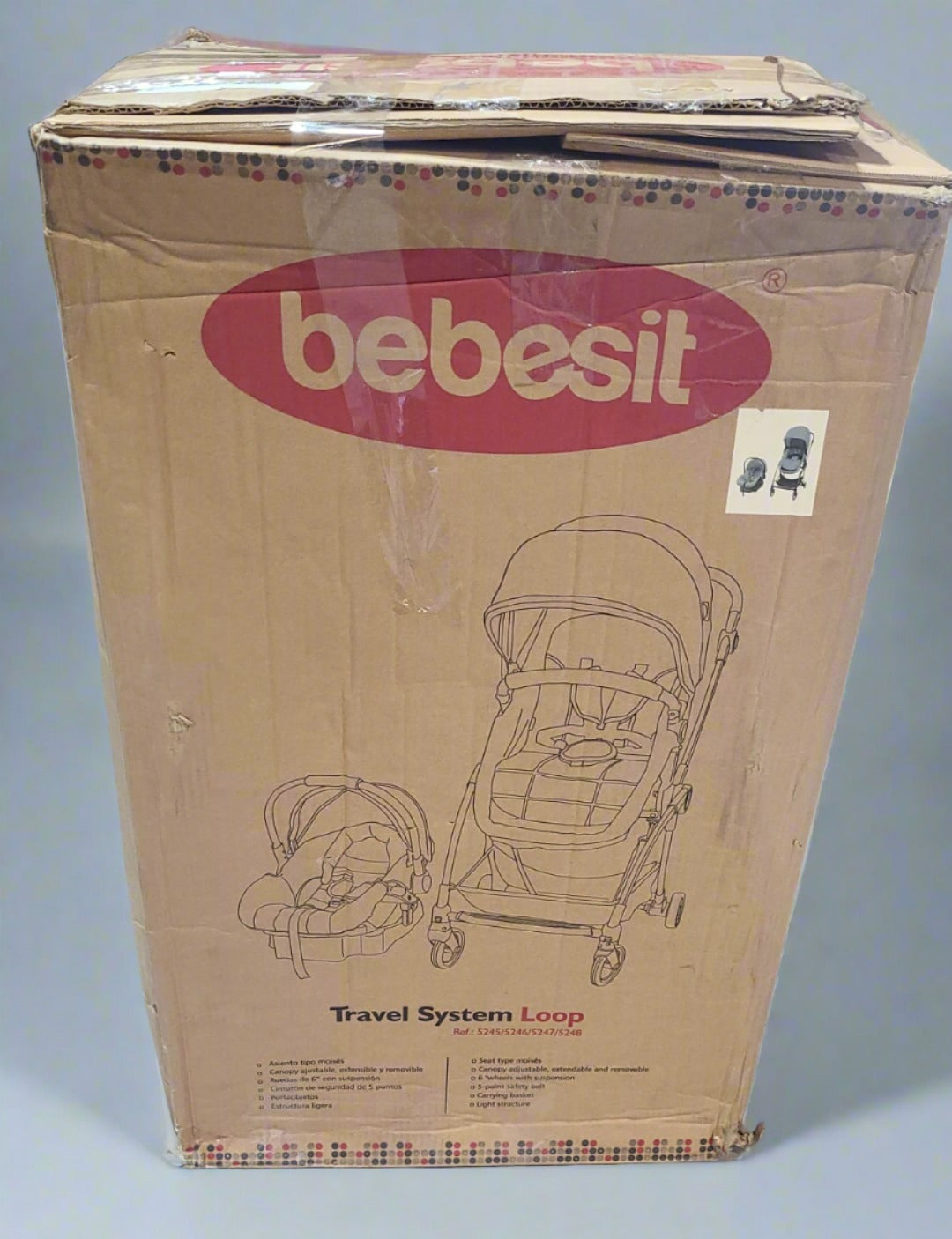 Coche Bebesit Travel System Loop 5247 Gris