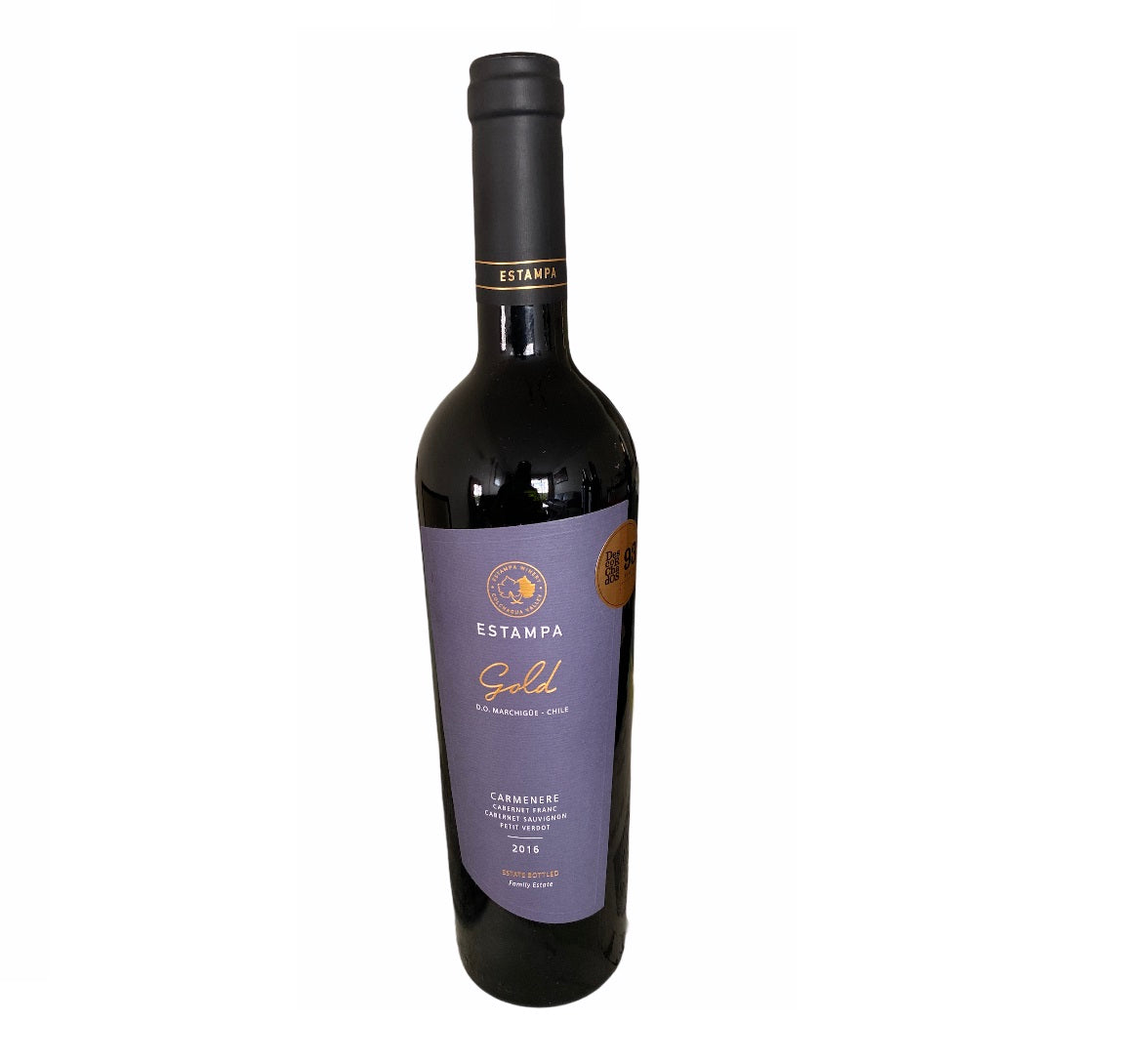 Vino estampa gold carmenere petit verdot 2016