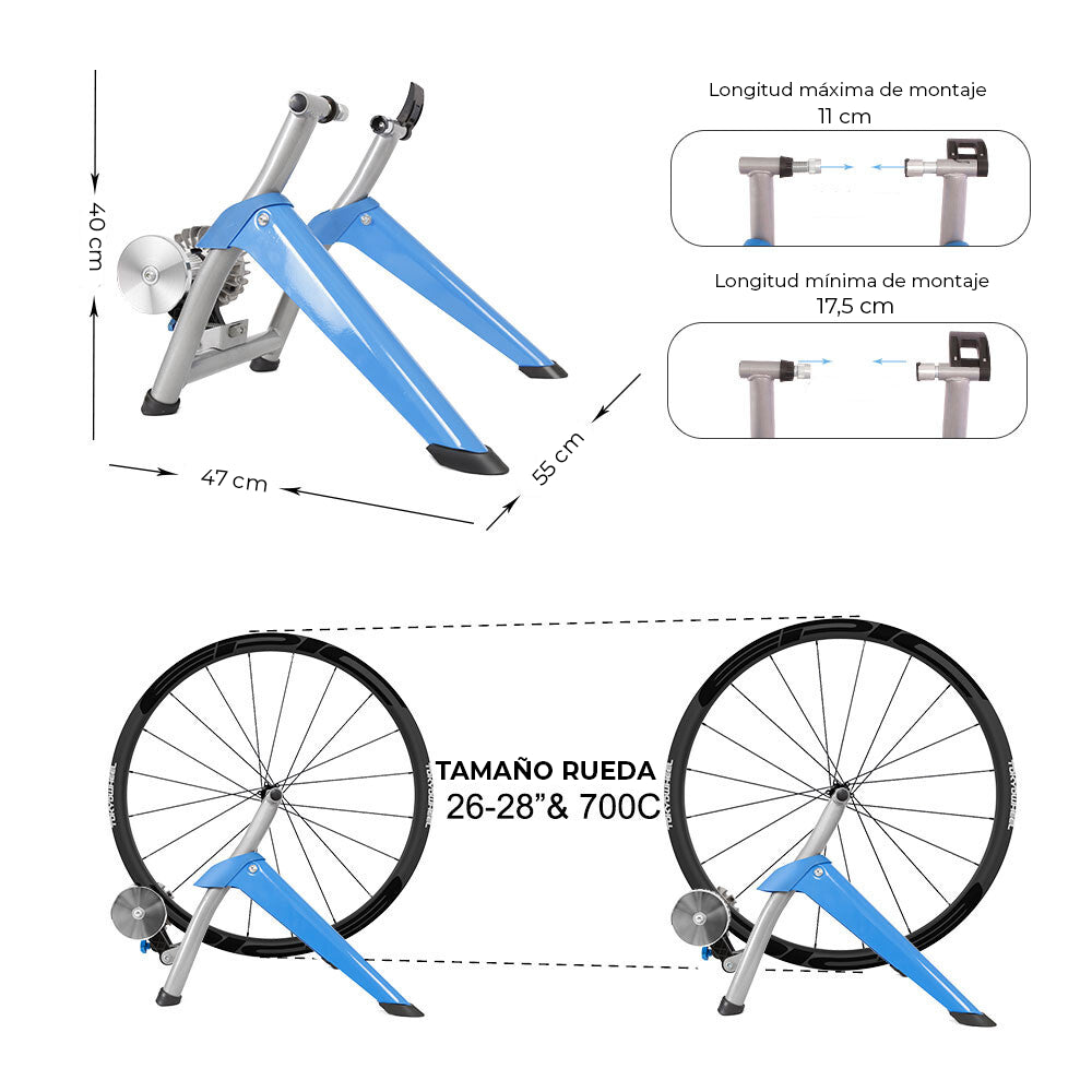 Rodillo De Bicicleta Ultimate Fitness Fluid Tour Azul