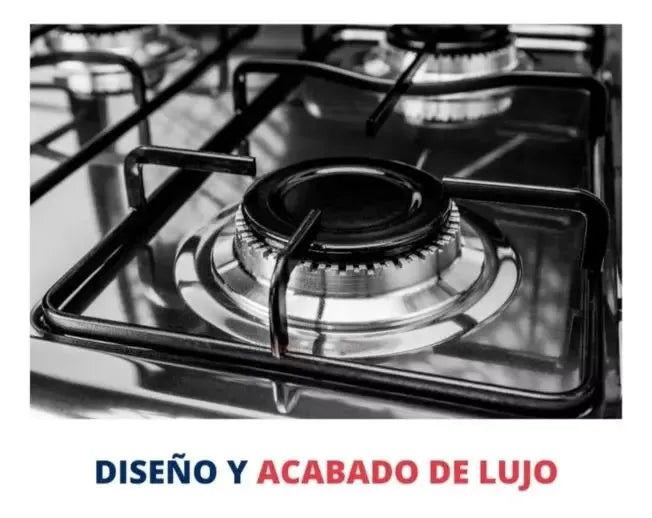 Cocina encimera a Gas 4 Quemadores con Repisas Boko GL-004, Negro