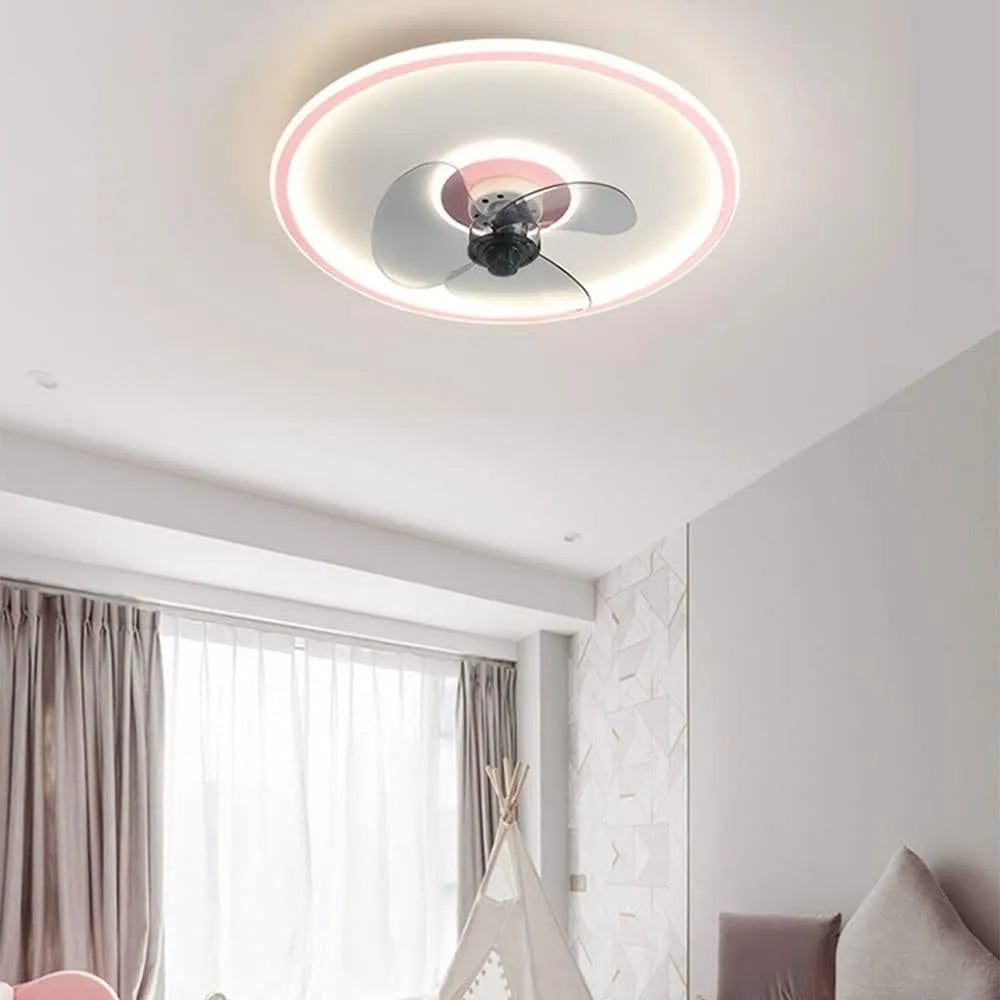 Ventilador de Techo con Lampara LED 2 en 1 Control Remoto - Rosa Claro