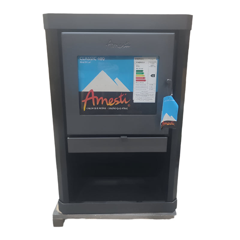 Estufa A Leña Amesti Classic 400 Negro Satinado