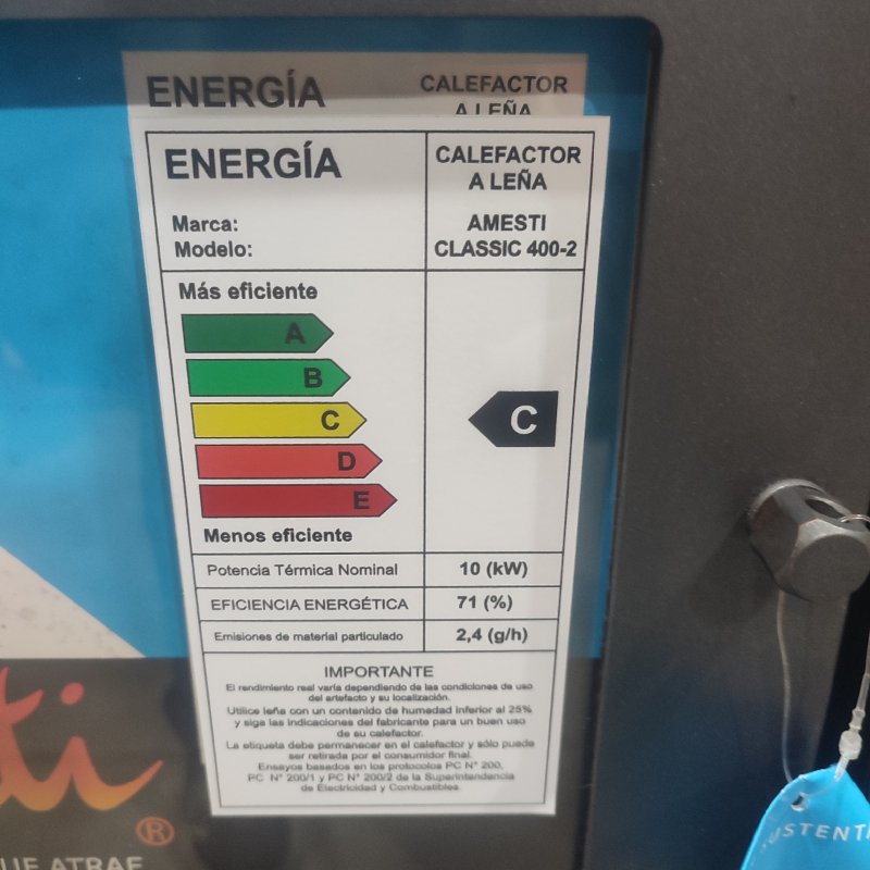 Estufa A Leña Amesti Classic 400 Negro Satinado