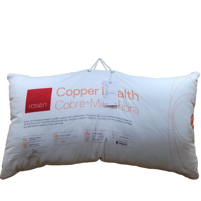 Almohada King Microfibra Rosen Copper Health Blanco 50*90cm