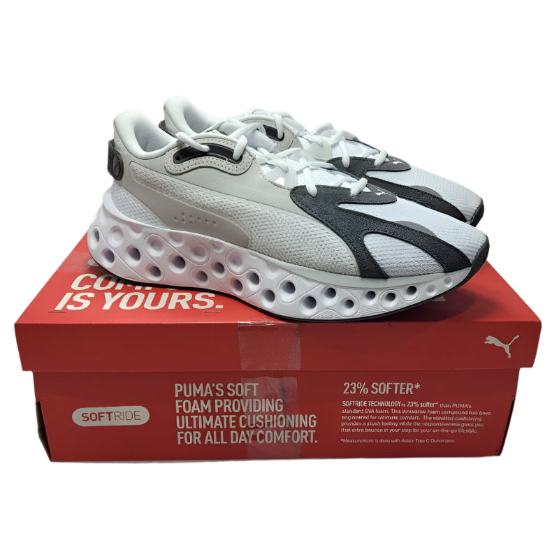 Zapatillas De Hombre Puma Softride Frequence Blancas Con Lineas Gris 44.5