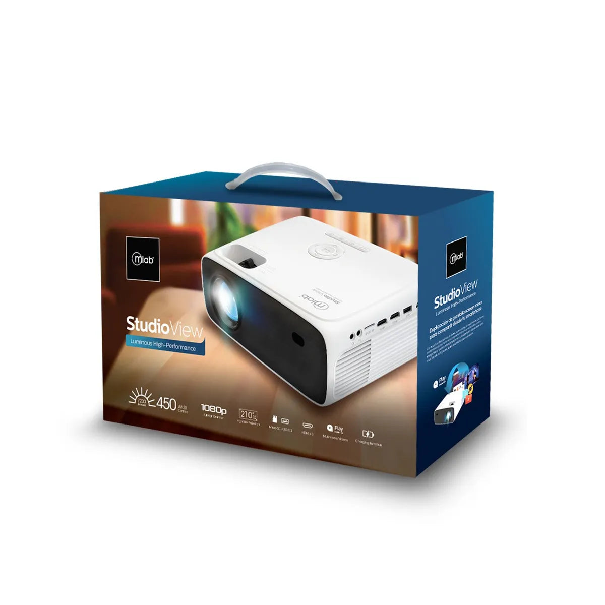 Proyector de Video Portátil MLAB 9397 1080p, Blanco