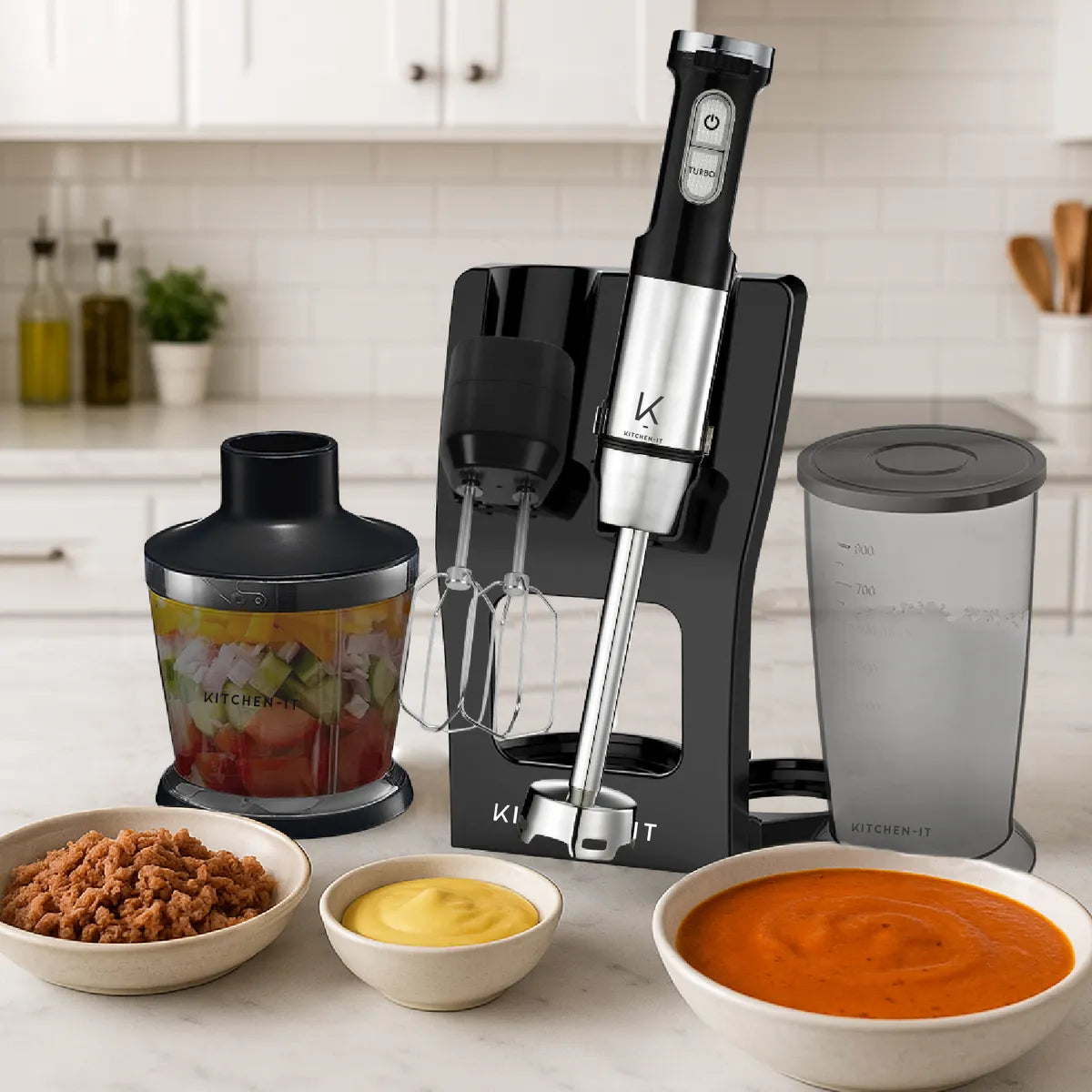 Minipimer Kitchen-It Pro 5 en 1 Negro 10W