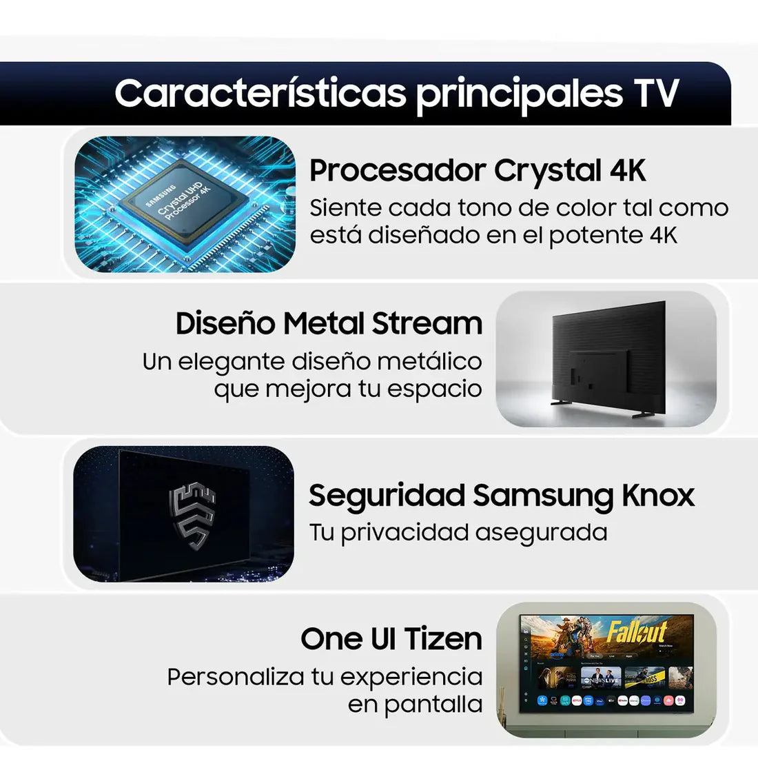 Smart TV Crystal UHD Samsung UN50U8000FG 50 pulgadas