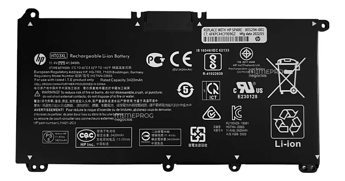 Batería para Notebook HP HT03XL