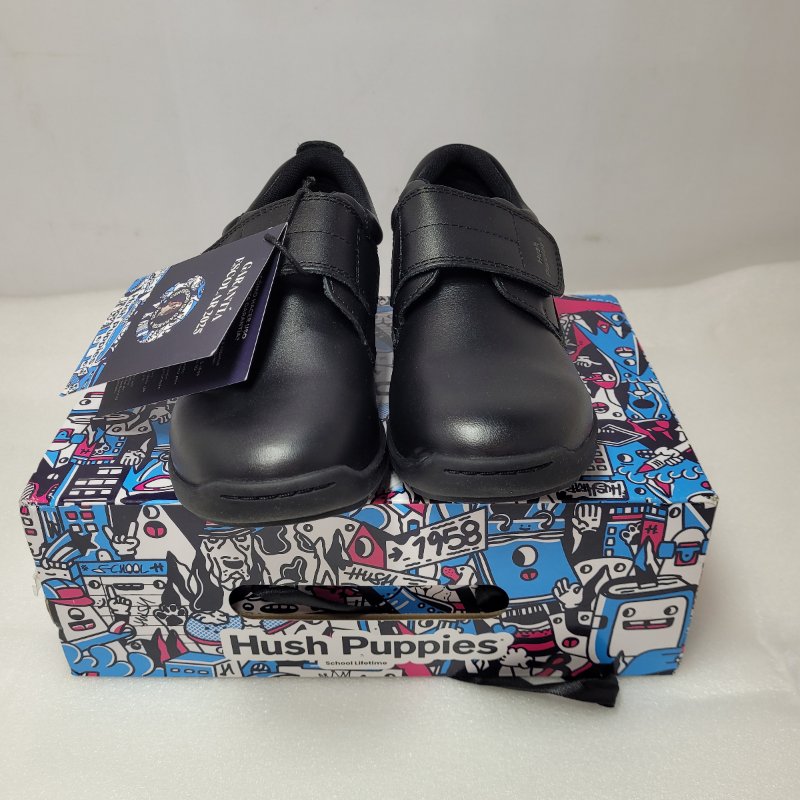 Zapato Escolar Hush Puppies  Jungle Velcro Negro 29