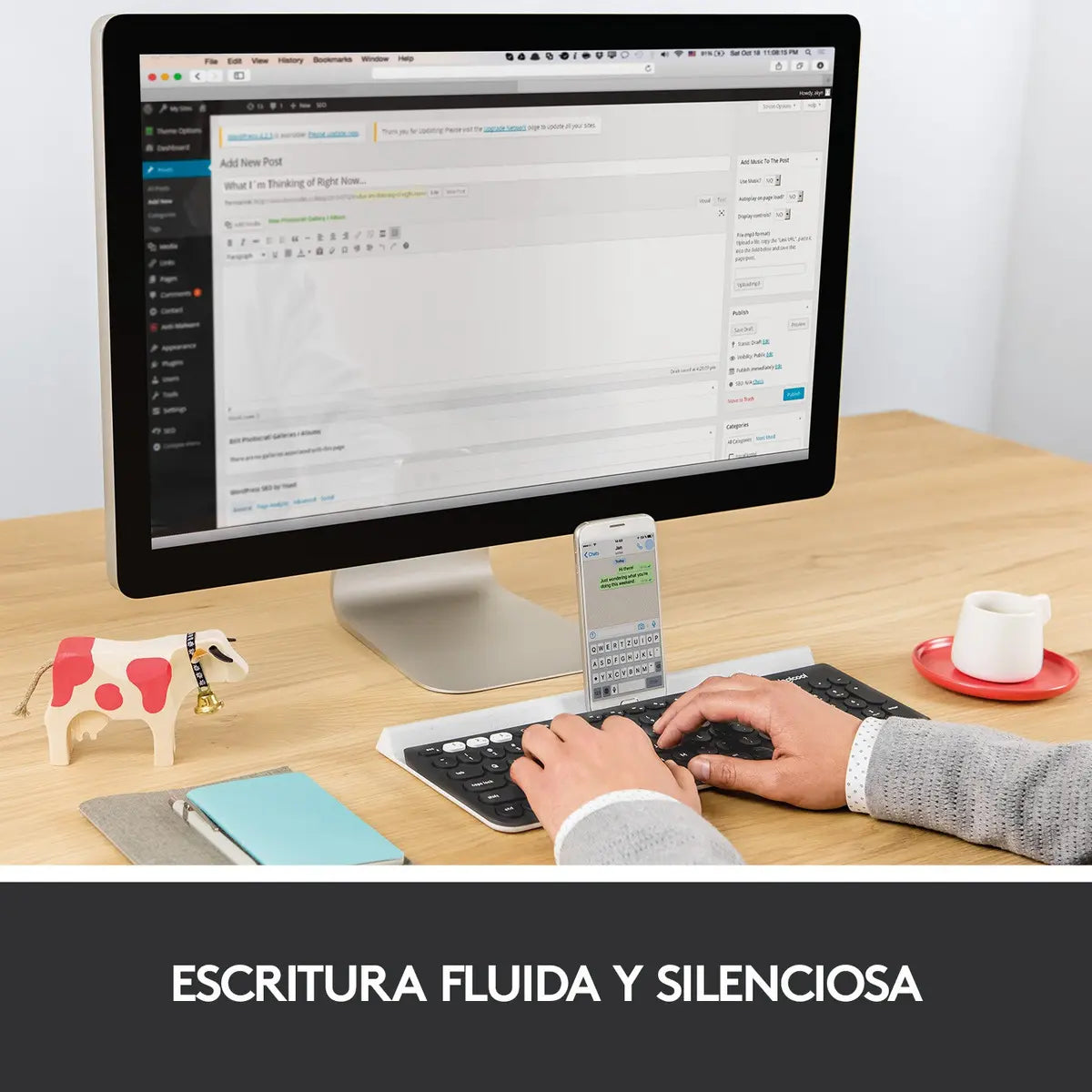 Teclado Bluetooth Multi-Device Logitech K780 Negro/Blanco