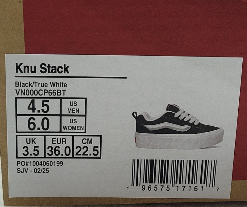 Zapatilla Vans Knu Stack Blanco/Negro EUR 36 Mujer