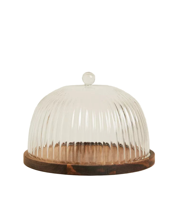 FUENTE TARTAS BOROSILICATO MADERA ZARA HOME 14X22X22 CM